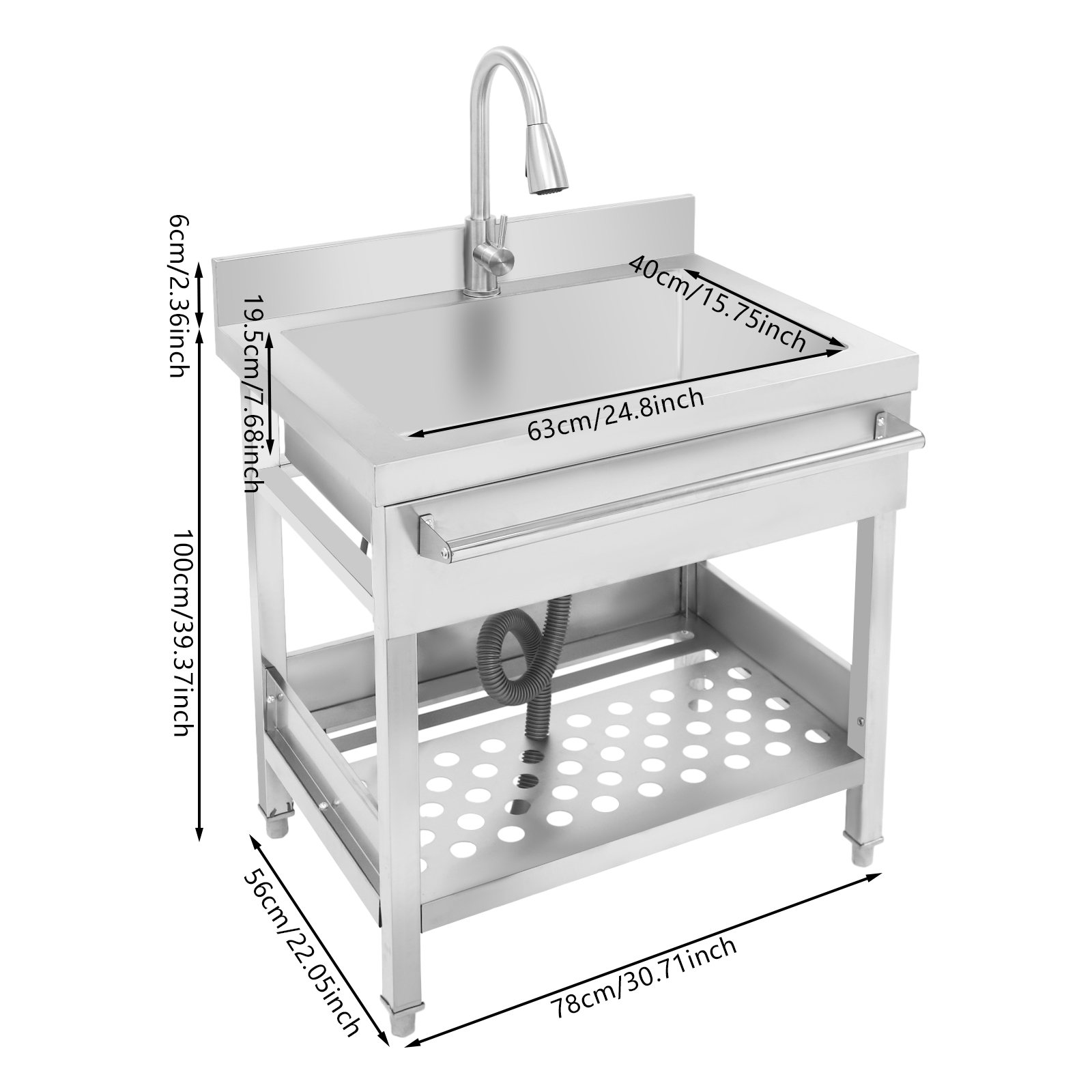 Commercial Kitchen Outlets - Free Standing Single Bowl Sink with
