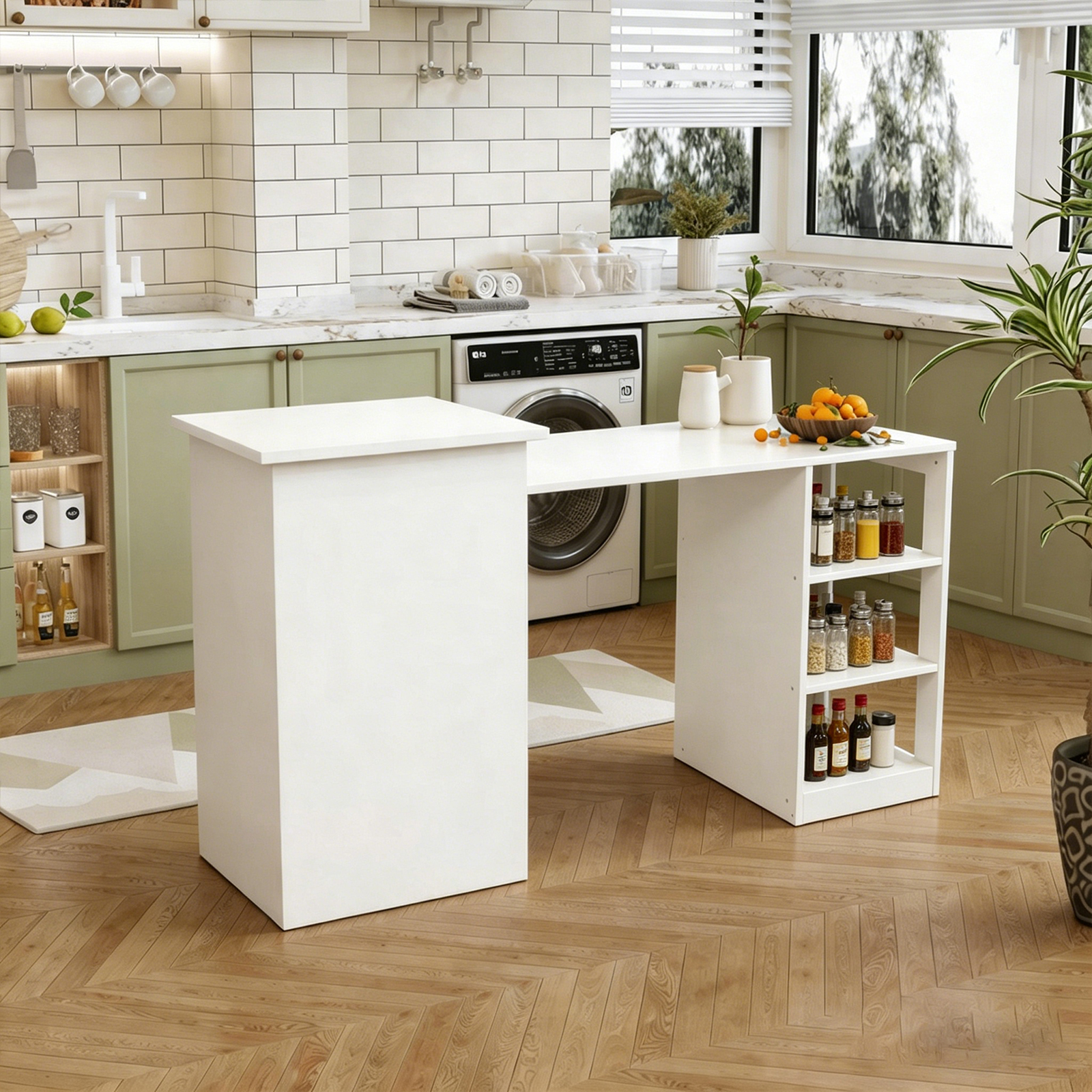 Commercial Kitchen Outlets - 58.7'' Folding Desk Features Storage, A