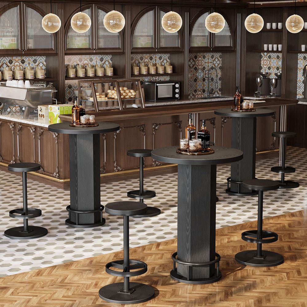 Commercial Kitchen And Bar - Round Commercial Dining Table Set of