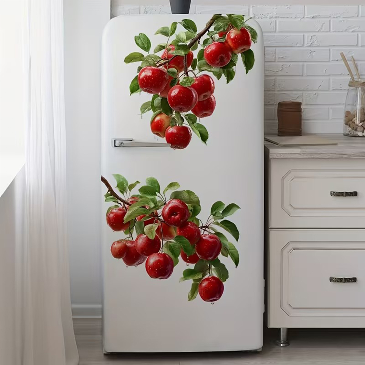 Commercial Kitchen Fridge - 3D Red Apple Refrigerator Magnet, Waterproof