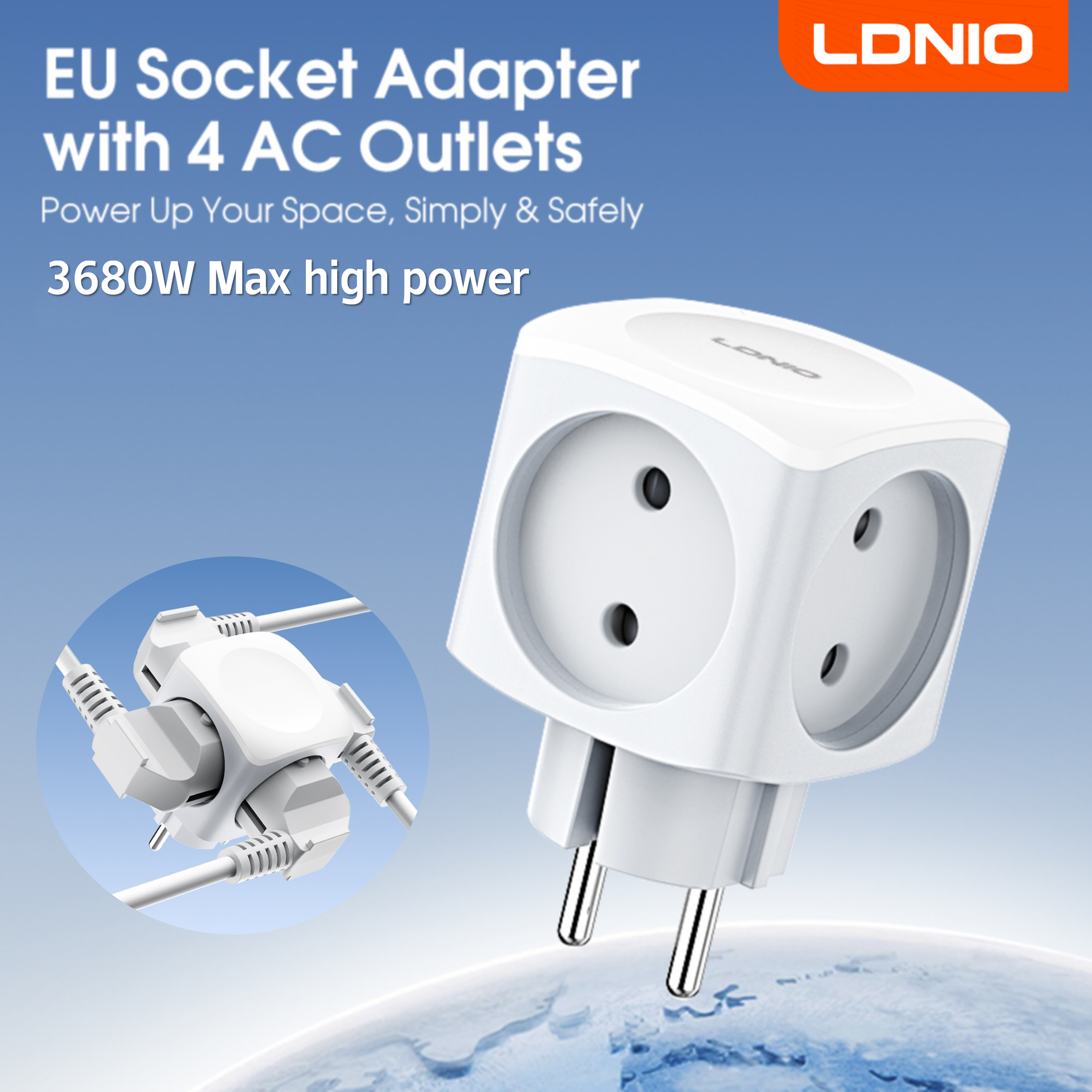 Commercial Kitchen Outlets - LDNIO 4 EU Outlet Power Cube,
