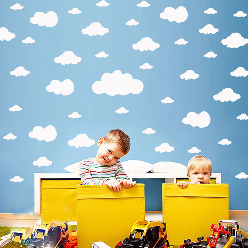 Commercial Kitchen Fridge - 68 Pcs DIY Clouds Wall Stickers