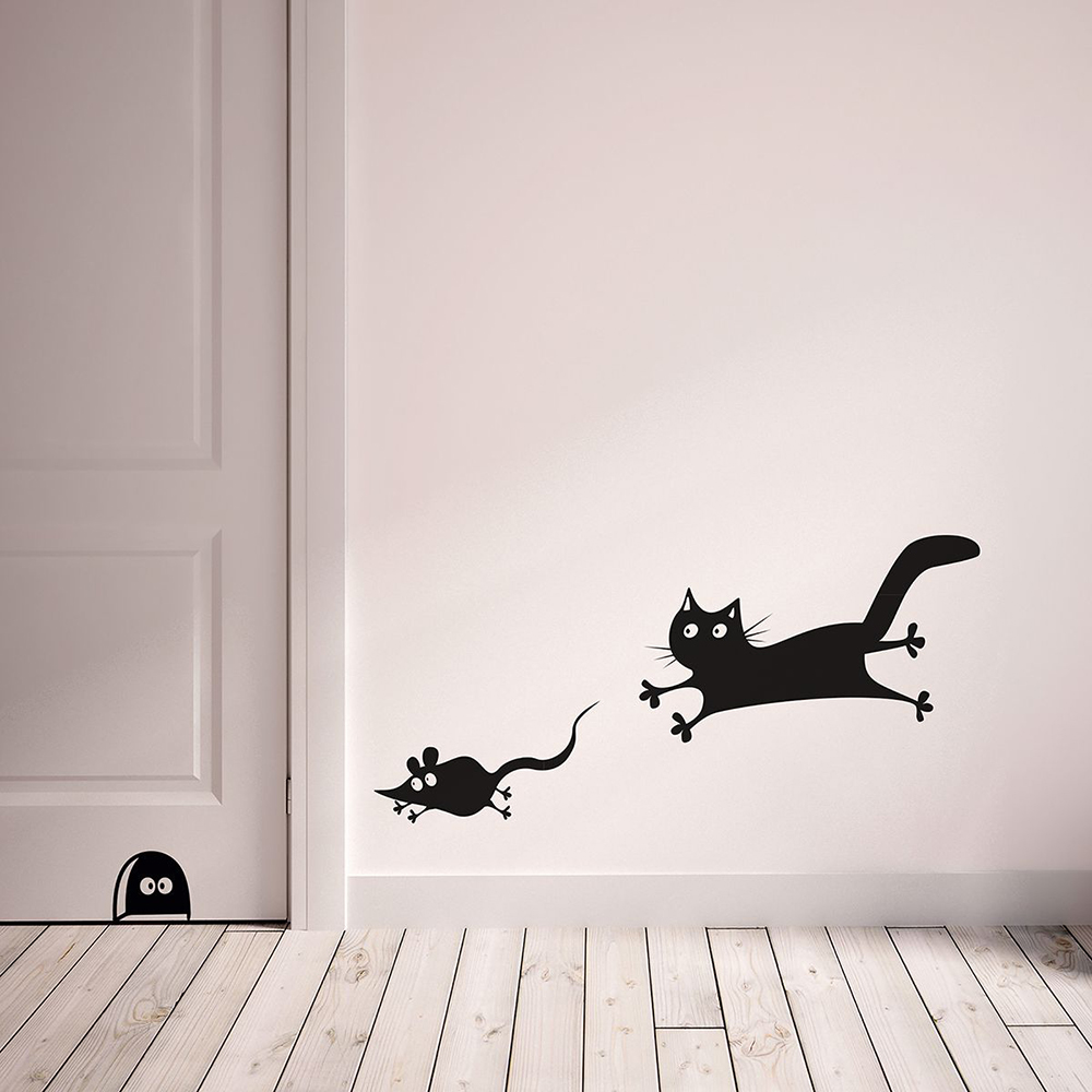 Commercial Kitchen Tiles - Cartoon Mouse and Cat Door Table