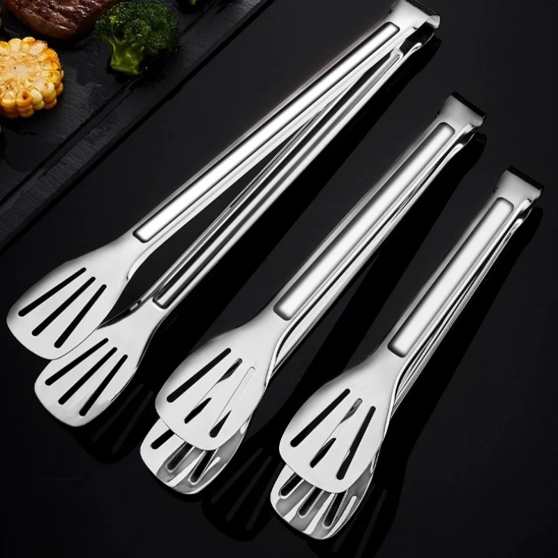 Commercial Kitchen Grill - Stainless Steel Food Tongs - Heavy