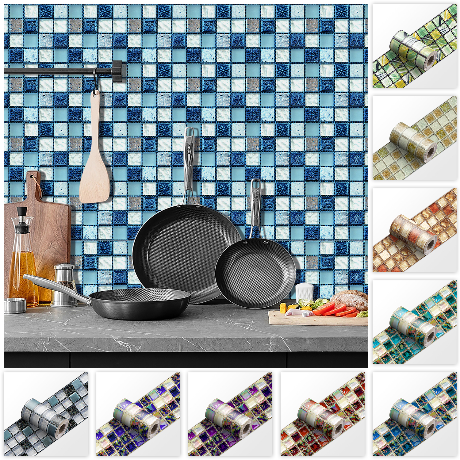 Commercial Kitchen Tiles - 24 Styles 2D Mosaic Tiles Wall