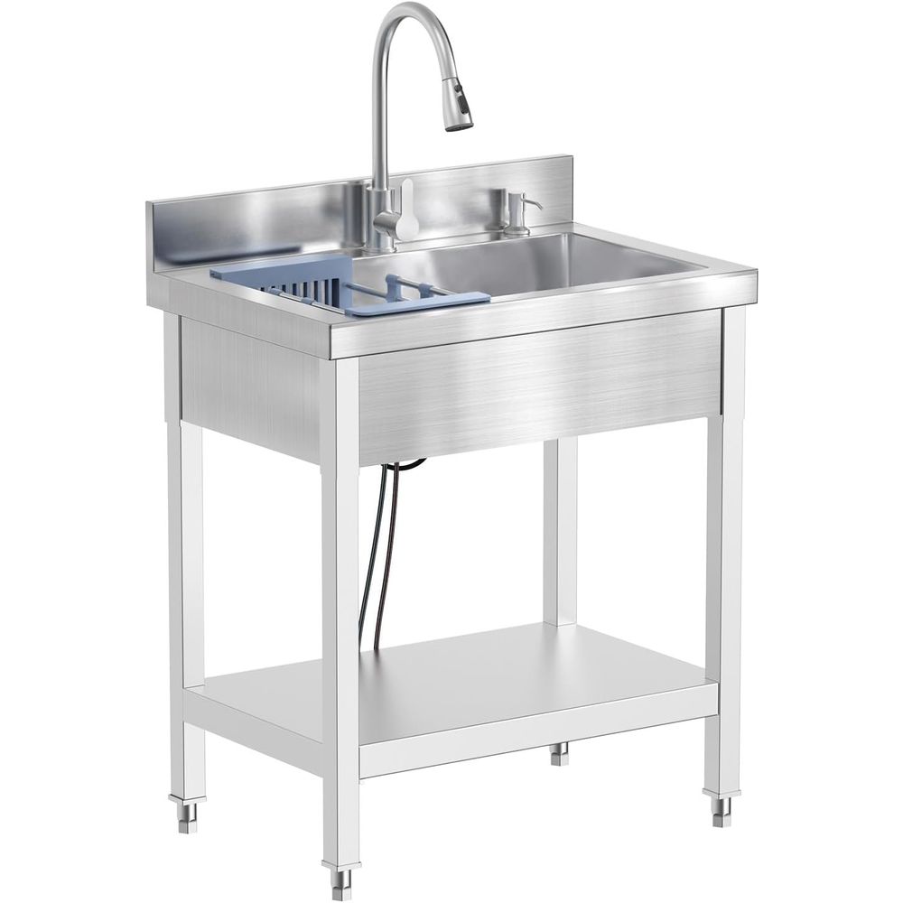 Commercial Kitchen Sink - 27 Inch Stainless Steel Utility Sink