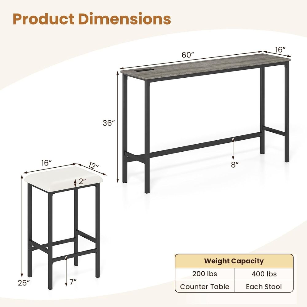 4 Pieces Counter Height Bar Ta - Commercial Kitchen Outlets avaliação e preço