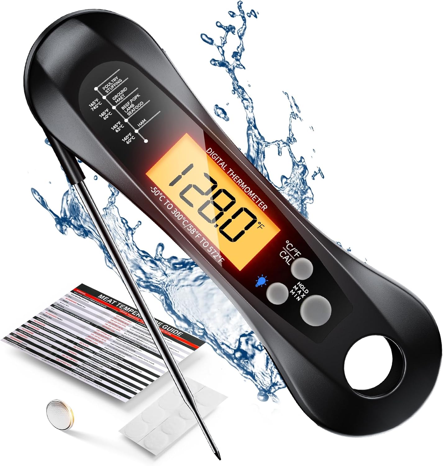 Digital Meat Thermometer Water - Commercial Kitchen Grill avaliação e preço
