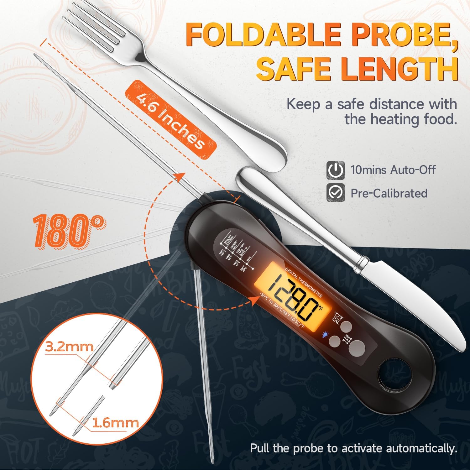 Digital Meat Thermometer Water - Commercial Kitchen Grill avaliação e preço