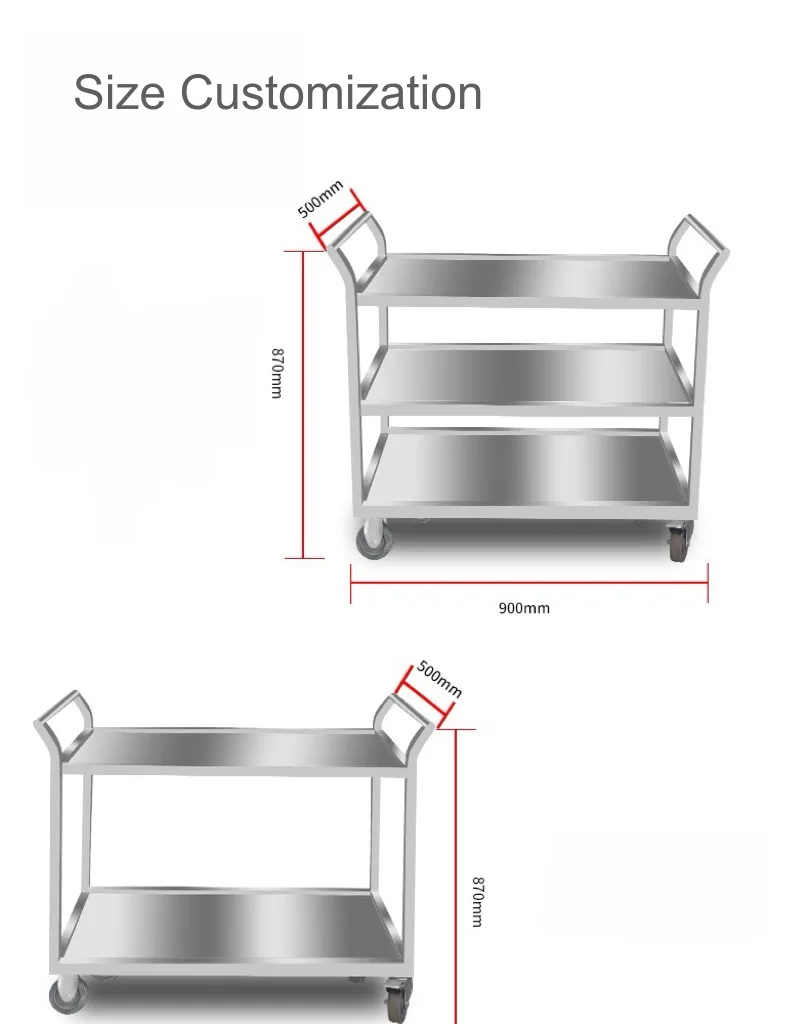 Stainless Steel Utility Cart 3 - Commercial Kitchen Bench avaliação e preço