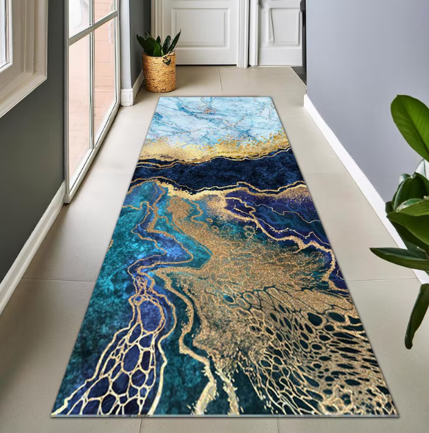 Black and Gold Marble Runner R - Commercial Kitchen Tile Flooring avaliação e preço