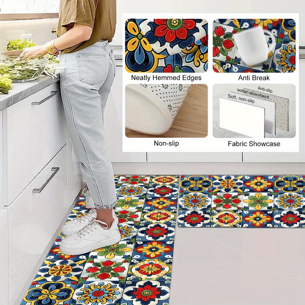 Mediterranean Tile Carpet Mat  - Commercial Kitchen Tile Flooring avaliação e preço