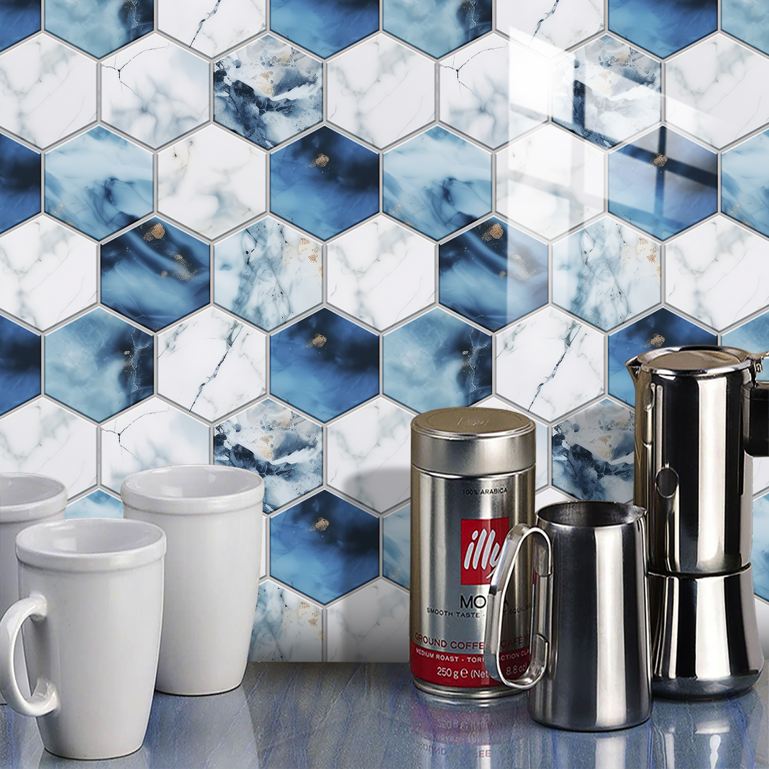 5 Styles Flat Hexagon Marble E - Commercial Kitchen Tiles avaliação e preço