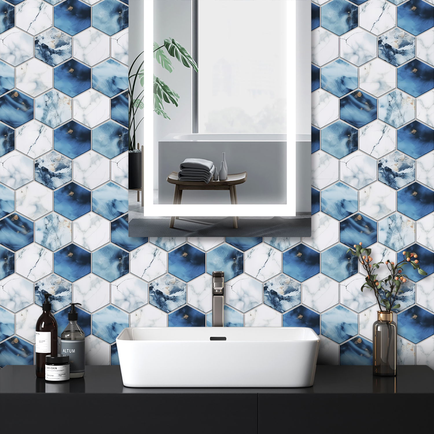 5 Styles Flat Hexagon Marble E - Commercial Kitchen Tiles avaliação e preço