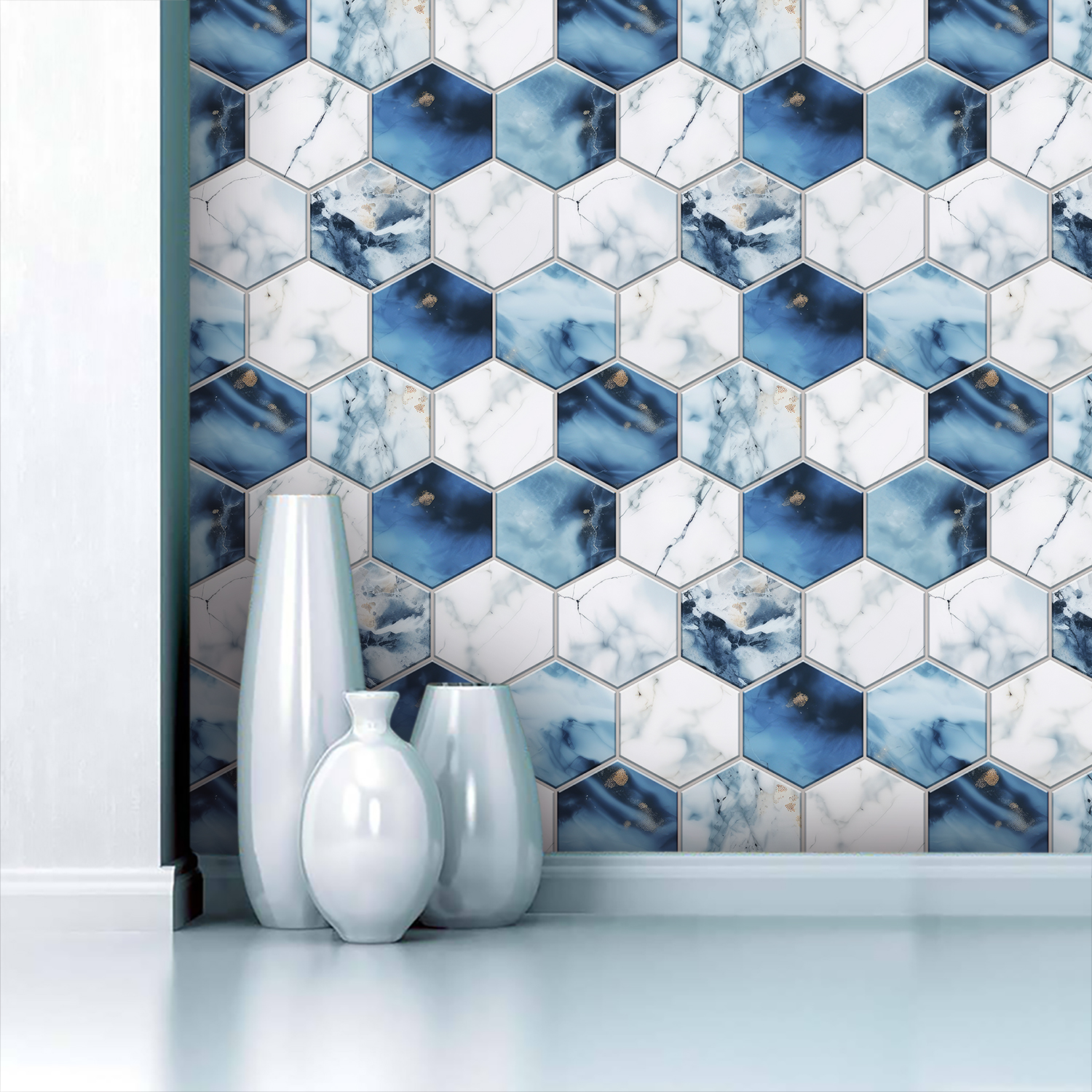 5 Styles Flat Hexagon Marble E - Commercial Kitchen Tiles avaliação e preço