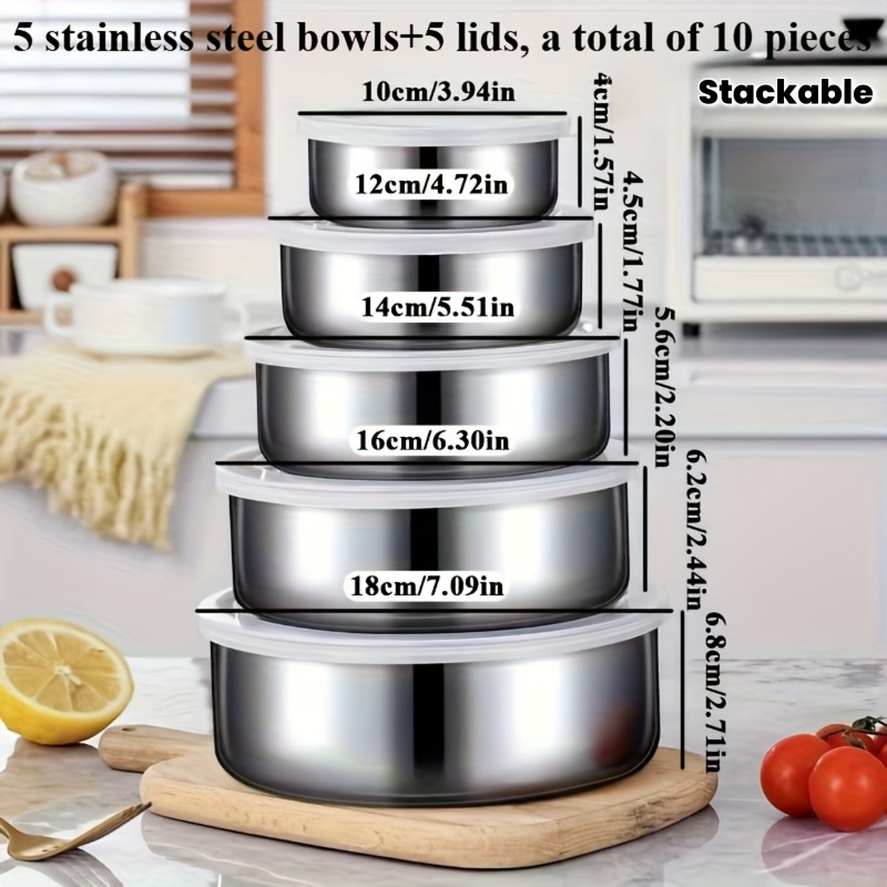 5-Piece Stainless Steel Food C - Commercial Kitchen Dishwasher avaliação e preço