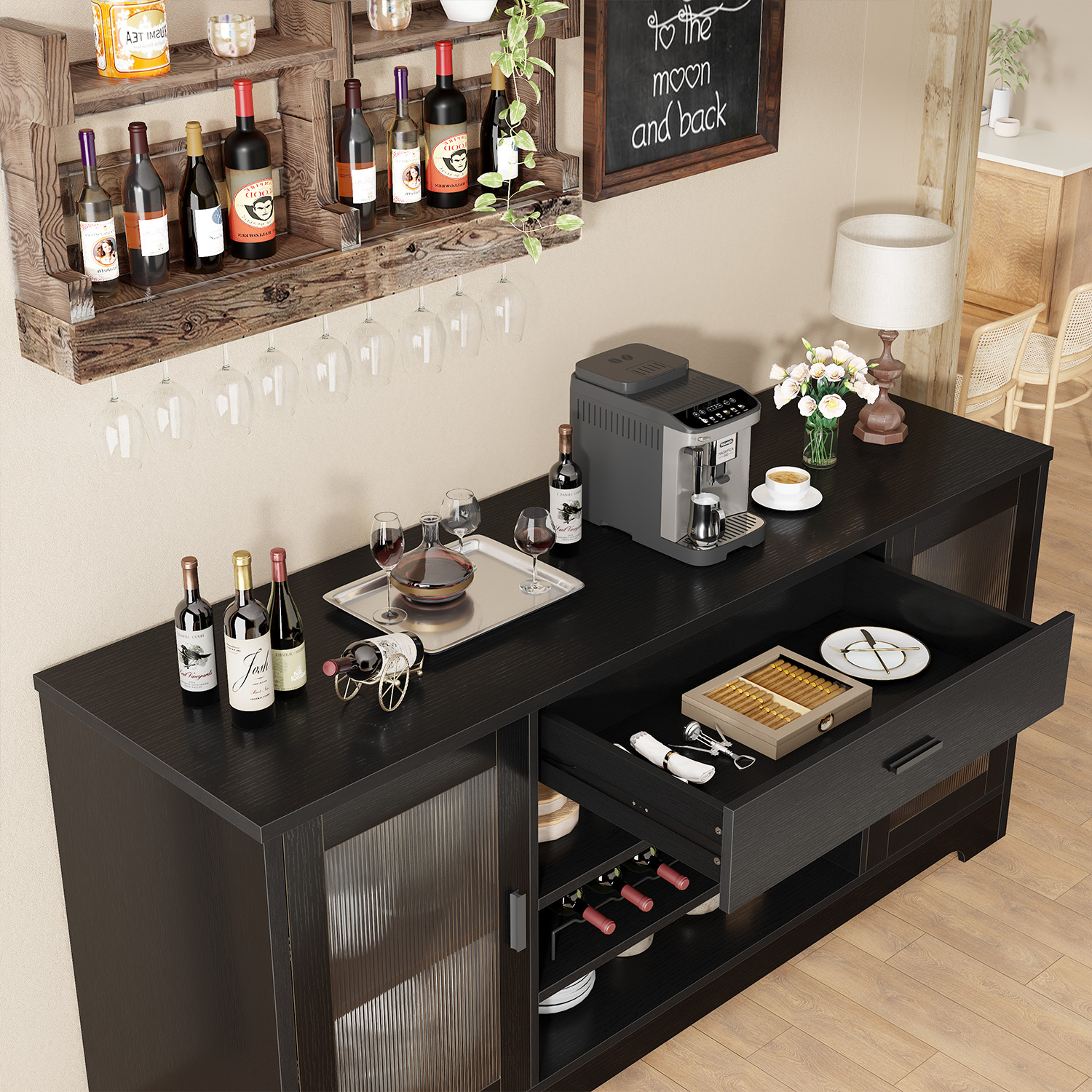 Wooden wine family bar cabinet - Commercial Kitchen Refrigerator avaliação e preço
