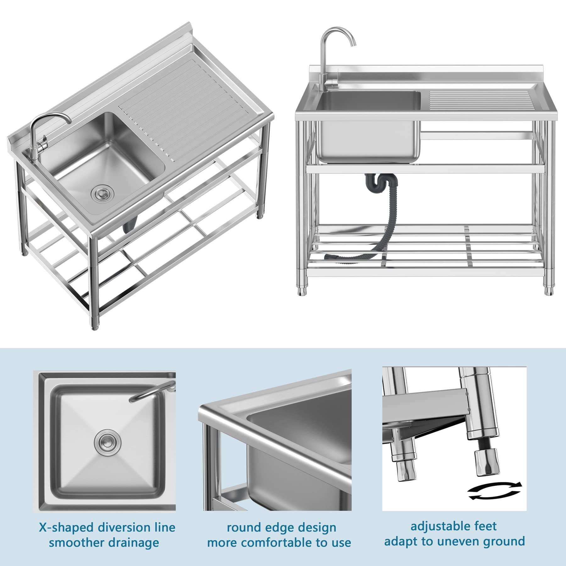 Top Selling Stainless Steel Co - Commercial Kitchen Sink avaliação e preço