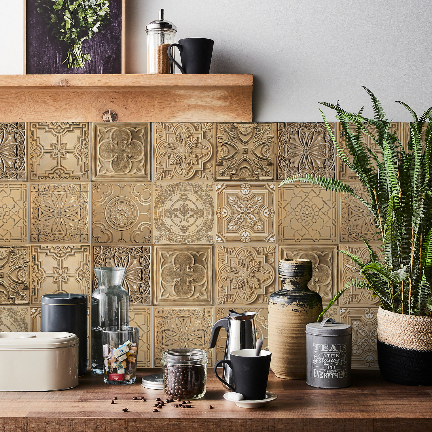 KUUJOJO Peel-and-stick wall de - Commercial Kitchen Tiles avaliação e preço