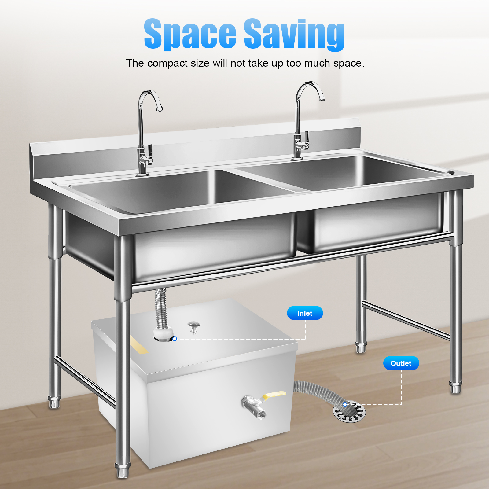 w/Drainage Pipe+Lid for Kitche - Commercial Kitchen Grease Interceptor avaliação e preço