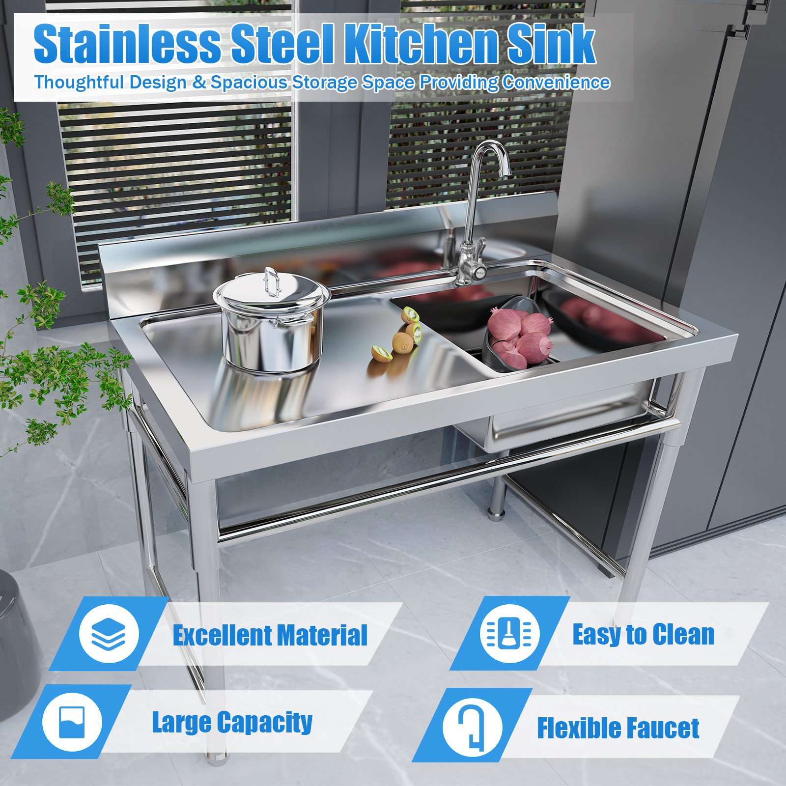 1 Compartment Commercial Kitch - Commercial Kitchen Sink avaliação e preço