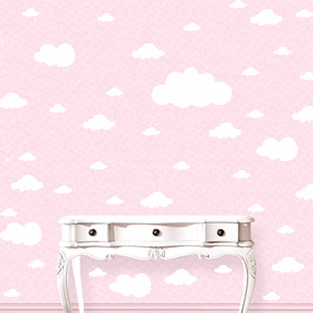 68 Pcs DIY Clouds Wall Sticker - Commercial Kitchen Fridge avaliação e preço