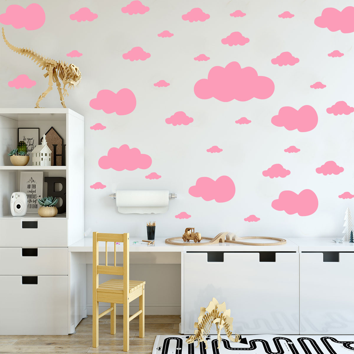 68 Pcs DIY Clouds Wall Sticker - Commercial Kitchen Fridge avaliação e preço