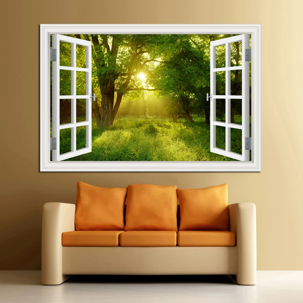 Forest 3D Window Landscape Wal - Commercial Kitchen Tiles avaliação e preço