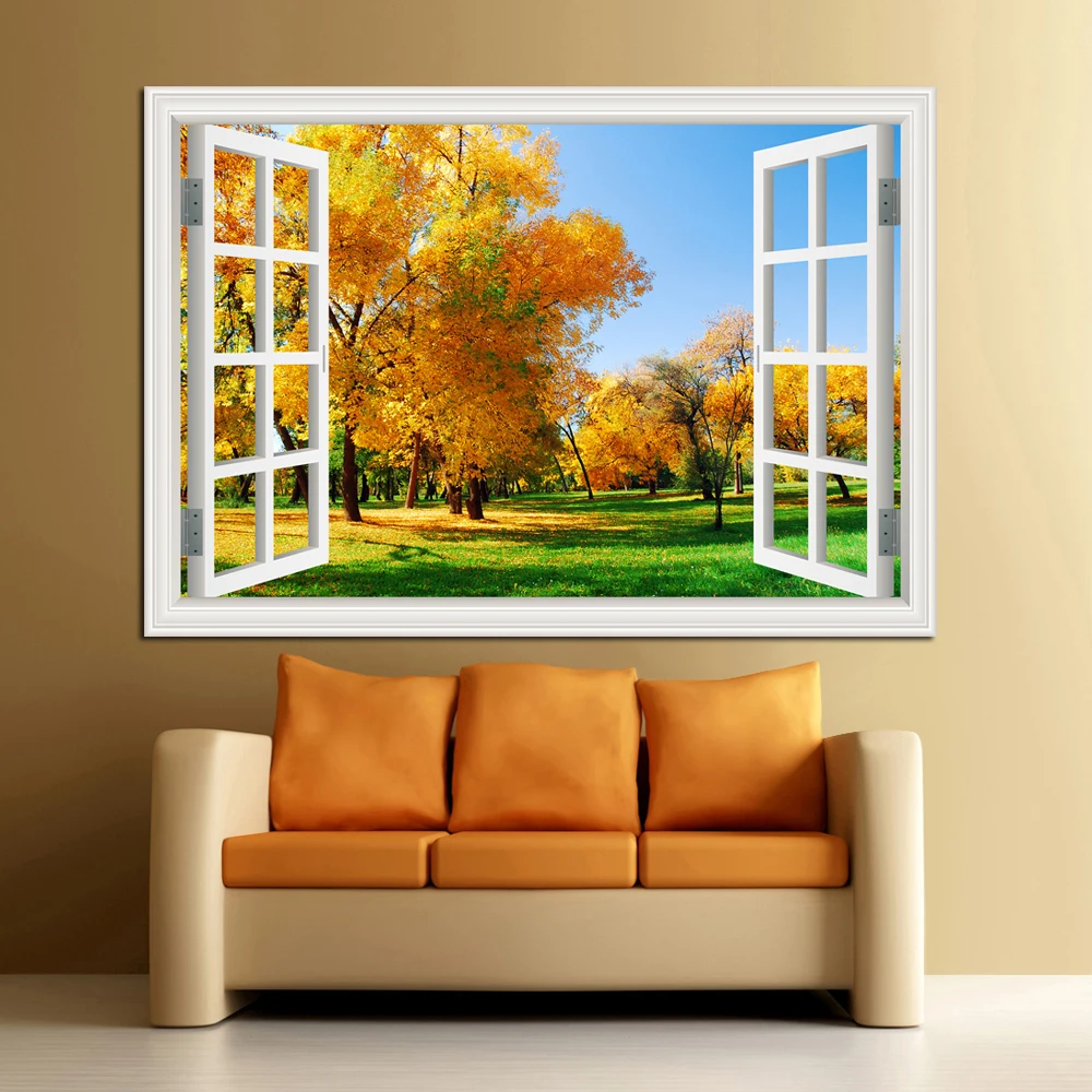 Forest 3D Window Landscape Wal - Commercial Kitchen Tiles avaliação e preço