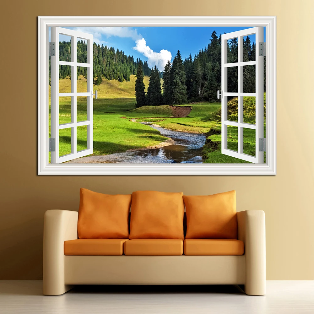 Forest 3D Window Landscape Wal - Commercial Kitchen Tiles avaliação e preço
