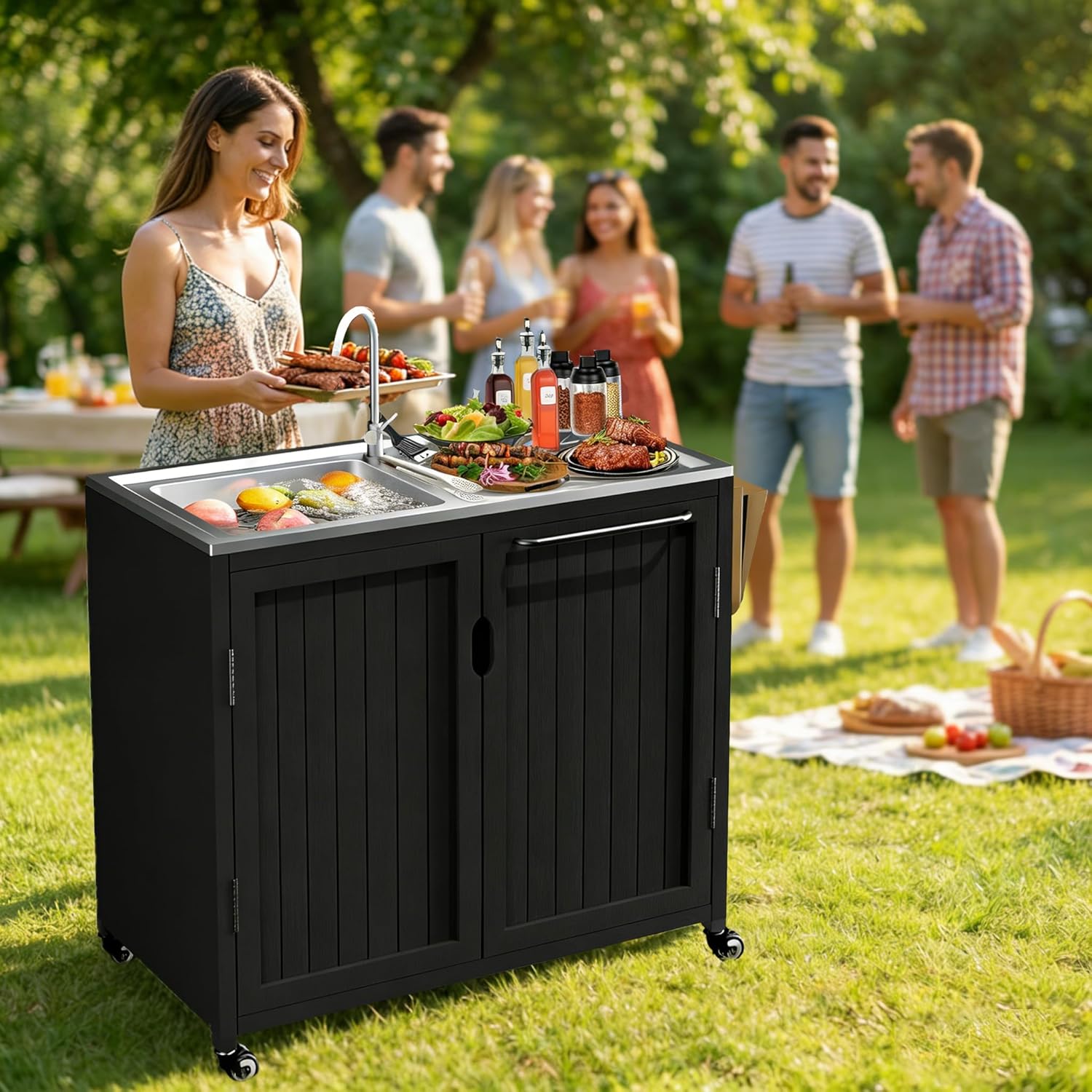 Outdoor Kitchen Island with 30 - Commercial Kitchen Sink avaliação e preço