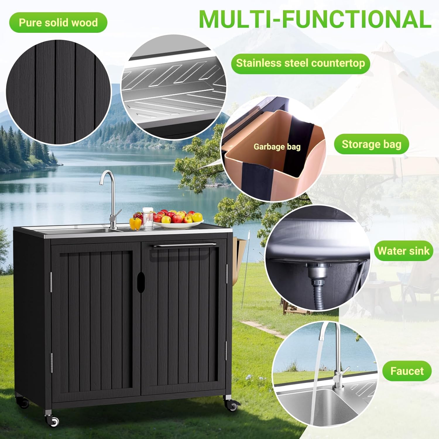 Outdoor Kitchen Island with 30 - Commercial Kitchen Sink avaliação e preço