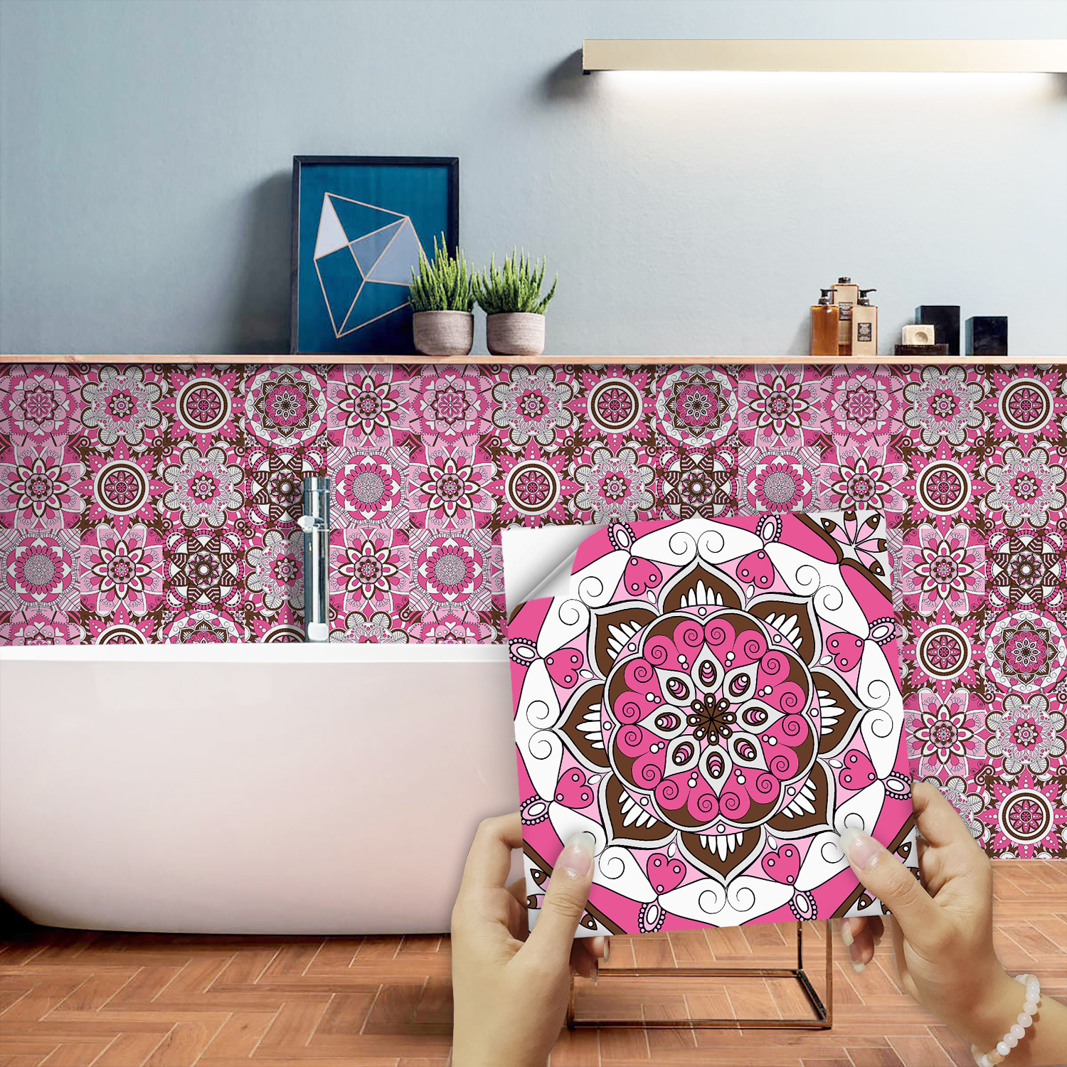 Pink Mandala Vintage Decor Til - Commercial Kitchen Tiles avaliação e preço