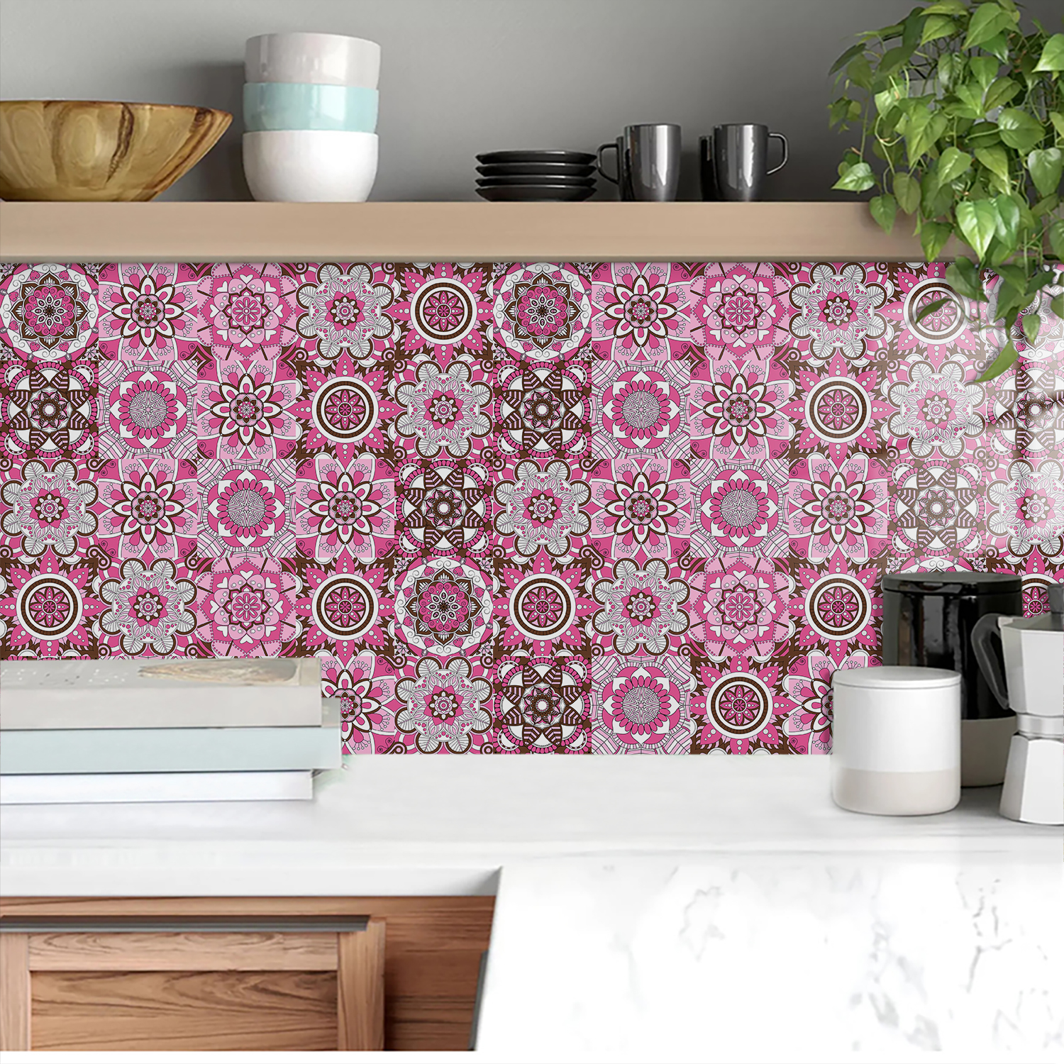 Pink Mandala Vintage Decor Til - Commercial Kitchen Tiles avaliação e preço