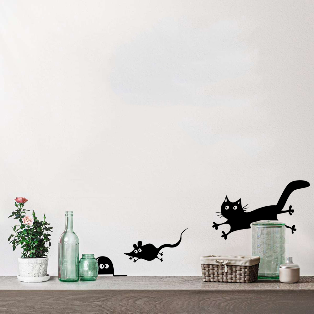 Cartoon Mouse and Cat Door Tab - Commercial Kitchen Tiles avaliação e preço