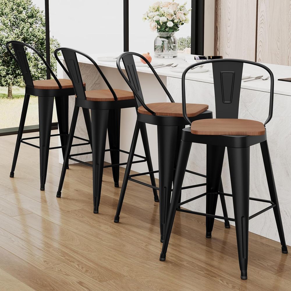 Set of 4 Metal 30 Swivel Bar S - Commercial Kitchen And Bar avaliação e preço