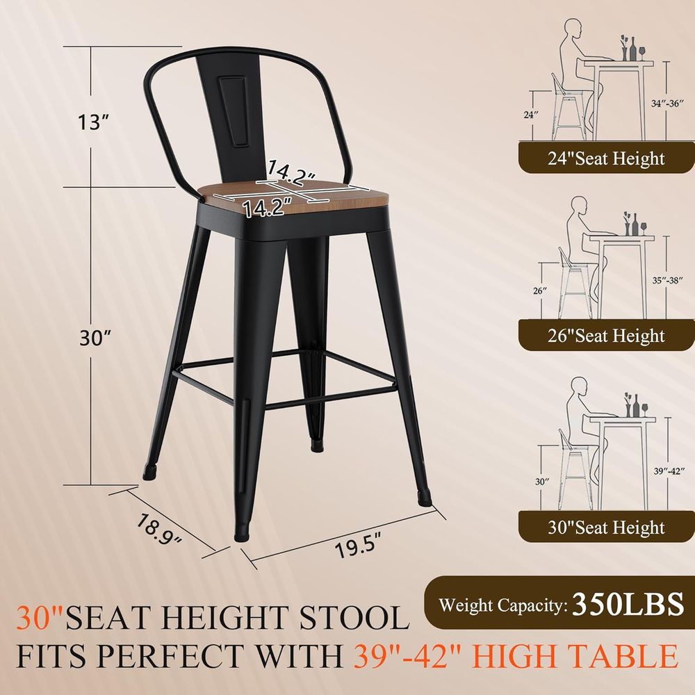 Set of 4 Metal 30 Swivel Bar S - Commercial Kitchen And Bar avaliação e preço