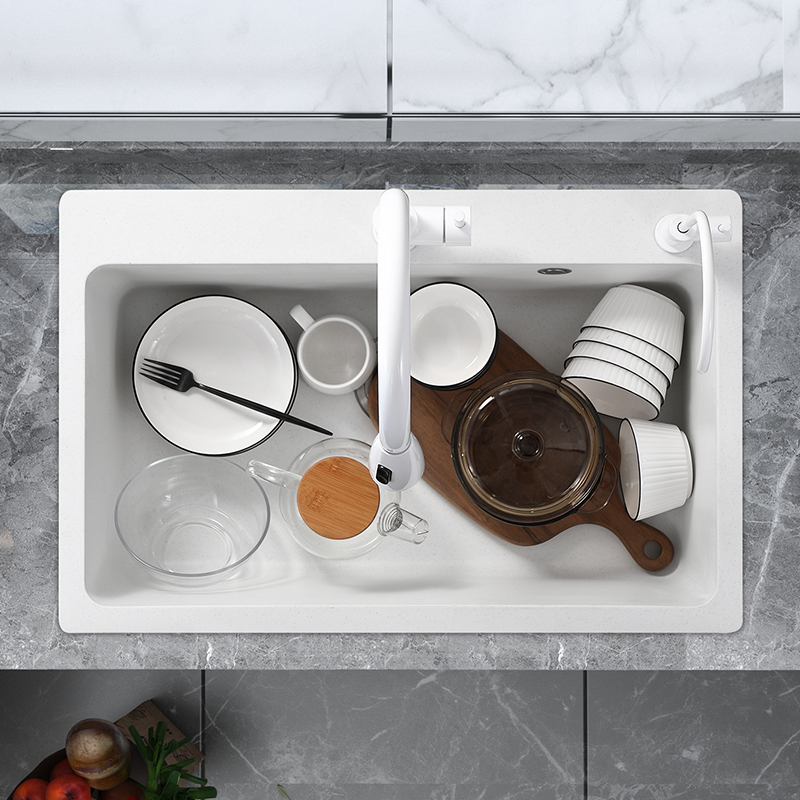 Quartz Stone White Sink Large  - Commercial Kitchen Dishwasher avaliação e preço
