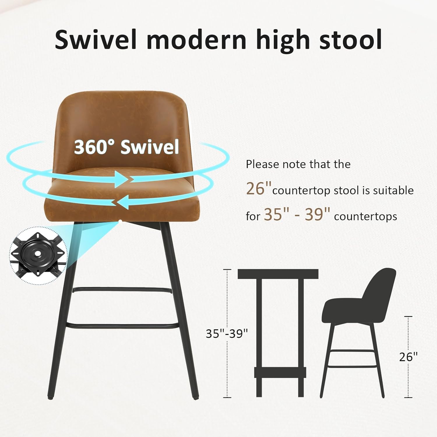 360°Swivel Counter Height Bar  - Commercial Kitchen And Bar avaliação e preço
