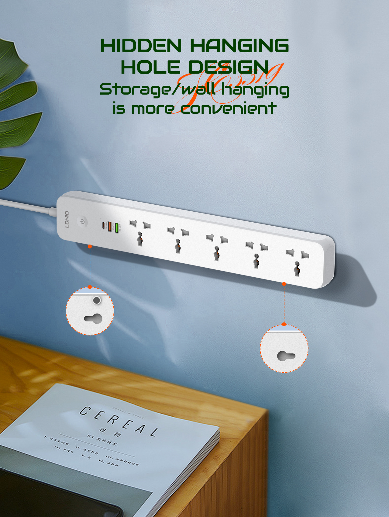 LDNIO 2500W Power Strip with 5 - Commercial Kitchen Outlets avaliação e preço