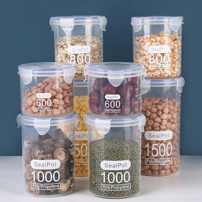 1-4PCS Sealed Jars With Scale  - Commercial Kitchen Refrigerator avaliação e preço