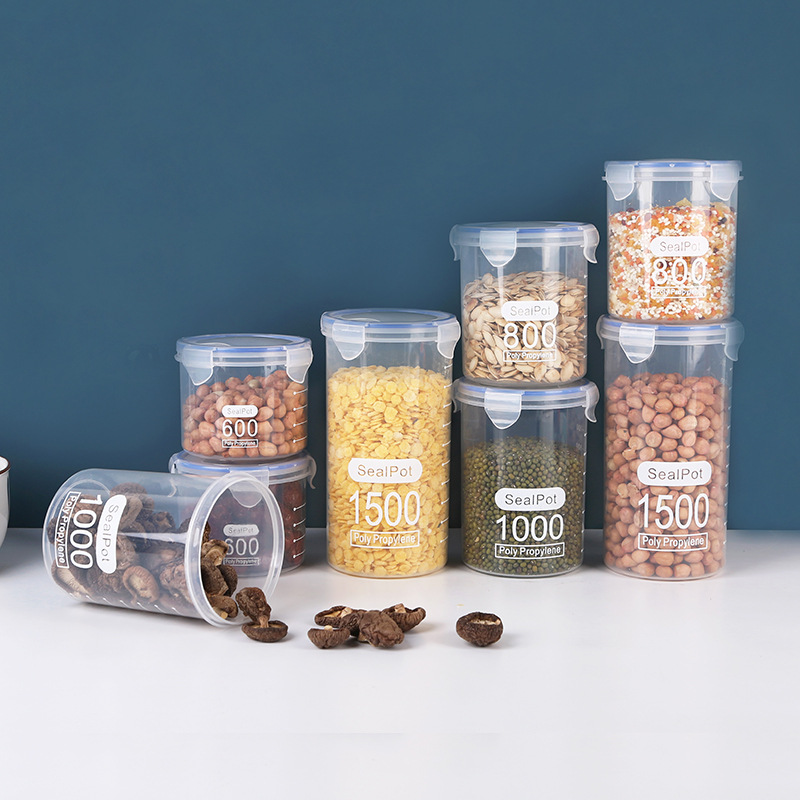 1-4PCS Sealed Jars With Scale  - Commercial Kitchen Refrigerator avaliação e preço