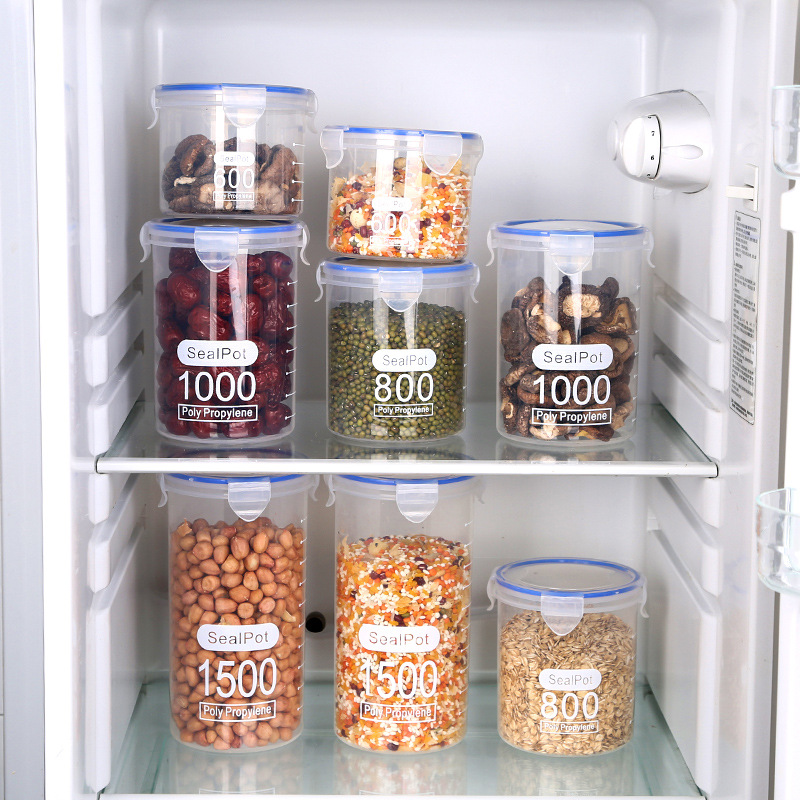 1-4PCS Sealed Jars With Scale  - Commercial Kitchen Refrigerator avaliação e preço
