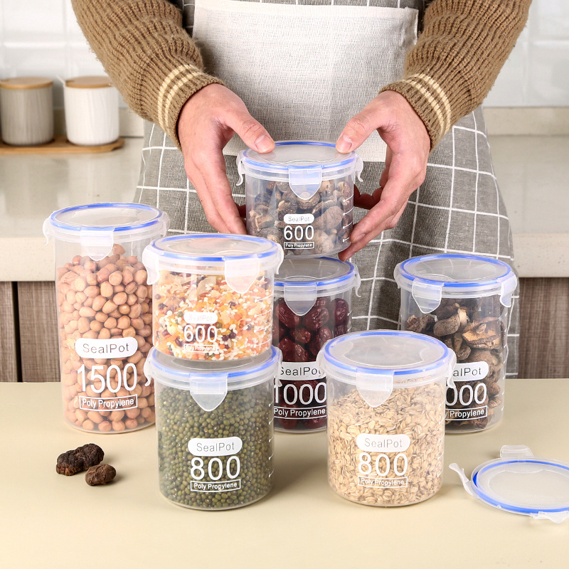 1-4PCS Sealed Jars With Scale  - Commercial Kitchen Refrigerator avaliação e preço
