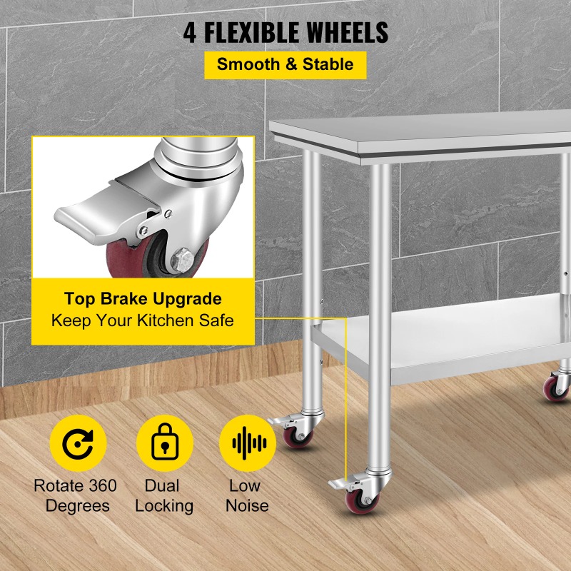 【Premium】SucceBuy Stainless St - Commercial Kitchen Bench avaliação e preço