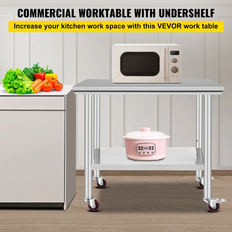 【Premium】SucceBuy Stainless St - Commercial Kitchen Bench avaliação e preço