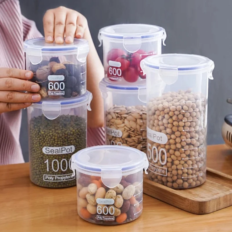 1/4PCS Sealed Jars With Scale  - Commercial Kitchen Refrigerator avaliação e preço